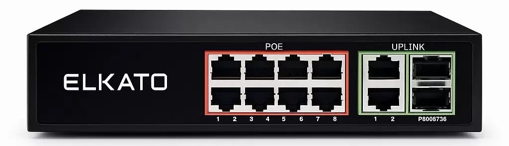 سوئیچ شبکه 10 پورت الکاتو مدل EL-1SG0822GP-120W